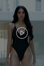 Load image into Gallery viewer, Black Mesh Nassau Swimsuit