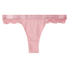 Load image into Gallery viewer, Pink Cotton Lace Hiphugger Thong