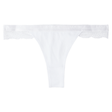 Load image into Gallery viewer, White Cotton Lace Hiphugger Thong