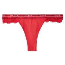 Load image into Gallery viewer, Red Cotton Lace Hiphugger Thong
