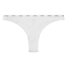 Load image into Gallery viewer, White So Soft Ribbed Thong
